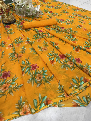 Soor Panchi Self Design Daily Wear Georgette Saree(Multicolor)