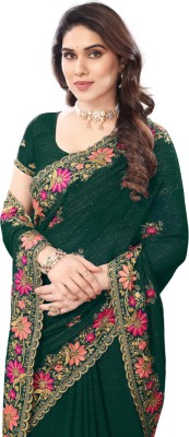 Radheradhey Embroidered Bollywood Georgette Saree(Green)