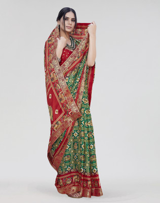 Nirvaan Printed Bollywood Tussar Silk Saree(Green)