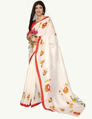ShriLakshmis Woven Kanjivaram Pure Silk Saree(White)