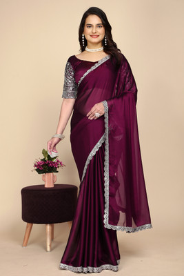 PLERIZA Self Design Bollywood Chiffon Saree(Black)