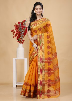 SLAGHA Woven Handloom Handloom Pure Cotton Saree(Gold)