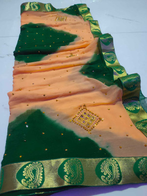 NeeLKANTH ENTERPRISE Embellished Bandhani Chiffon Saree(Multicolor)