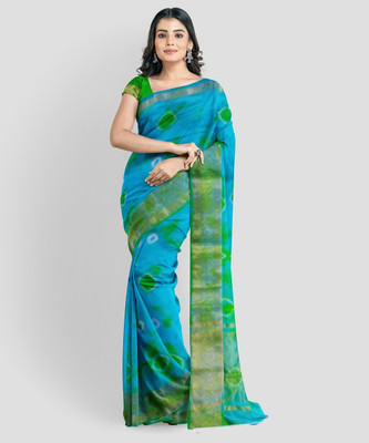 Priya Printed Bandhani Dupion Silk Saree(Multicolor)