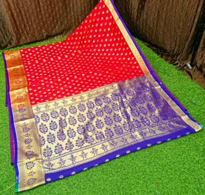 Spewim Woven Kanjivaram Art Silk Saree(Red)