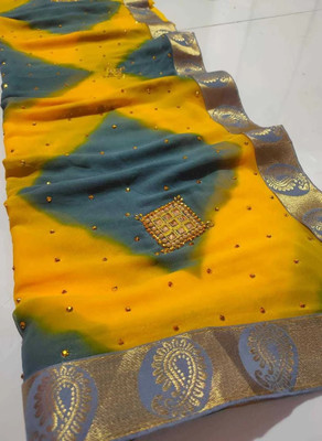 NeeLKANTH ENTERPRISE Embellished Bandhani Chiffon Saree(Multicolor)