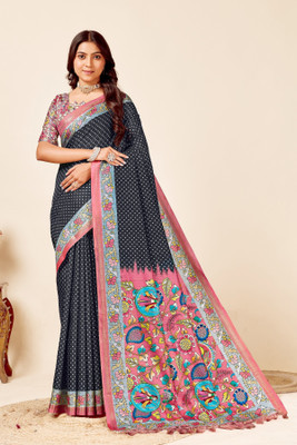 FULIYA SILK Digital Print Bandhani Tussar Silk Saree(Multicolor)