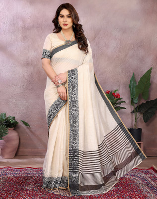 YASHIKA Printed Kanjivaram Silk Blend Saree(Black)