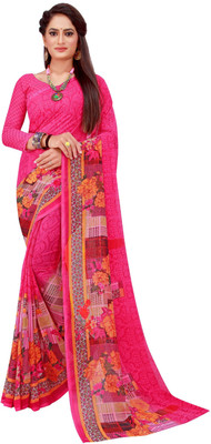 Saadhvi Printed Bollywood Georgette Saree(Pink)