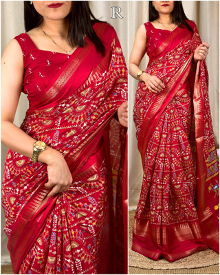 SAKHA DESIGNER Printed Bollywood Art Silk Saree(Pink)