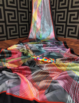 Arpita Fashion Digital Print Bollywood Crepe Saree(Multicolor)