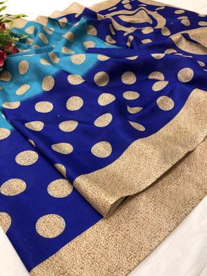 Priyashi Printed Mysore Art Silk Saree(Blue)