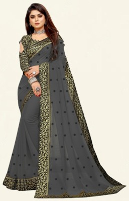 Jevlan Embroidered Bollywood Georgette Saree(Grey)