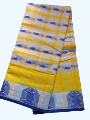 J KunduHouse Self Design Tant Pure Cotton Saree(Light Green)