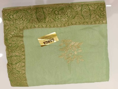 KESARSAREESS Embroidered Bollywood Chiffon Saree(Light Green)