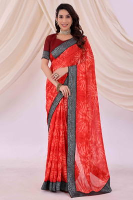 Suali Self Design Bollywood Georgette Saree(Pink)