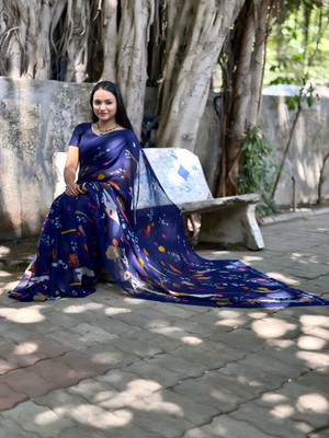 SIFAH FASHION Self Design Daily Wear Georgette Saree(Multicolor)