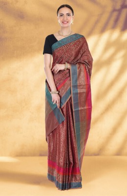 kayasii Self Design Banarasi Cotton Silk Saree(Maroon)