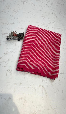 AARTI SELECTION Printed Bandhani Georgette Saree(Maroon)