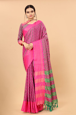 valida Printed Mysore Pure Silk Saree(Pink)