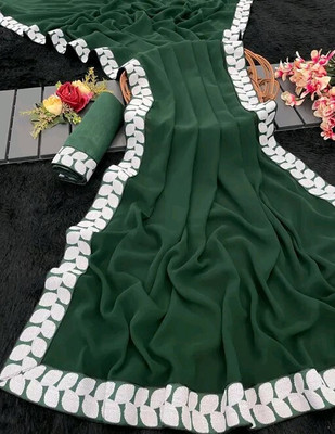 Samrudhh Self Design Bollywood Georgette Saree(Green)