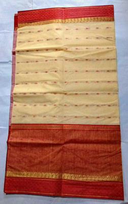 Aishani tant saree ghar Self Design Tant Pure Cotton Saree(Yellow)