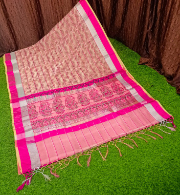 Spewim Woven Daily Wear Cotton Silk Saree(Pink)