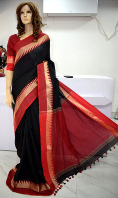 HouseOfCommon Printed Bollywood Pure Cotton Saree(White)