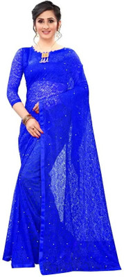 HouseOfCommon Embellished Bollywood Net Saree(Light Blue)