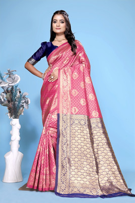 DDRS Fashion Self Design Bollywood Jacquard Saree(Pink)