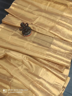 Magneitta Woven Bollywood Organza Saree(Gold)