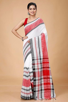 Dutta Textile Self Design Handloom Cotton Silk Saree(Black)
