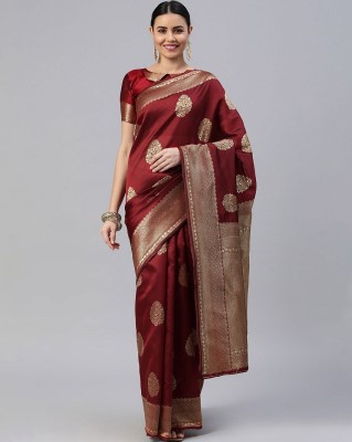 Sarvada Woven Kanjivaram Silk Blend Saree(Maroon)