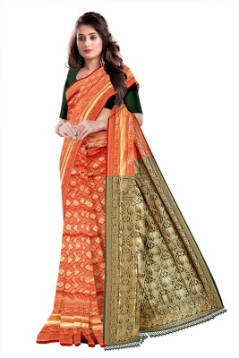 nirmal creation Woven Banarasi Silk Blend Saree(Multicolor)
