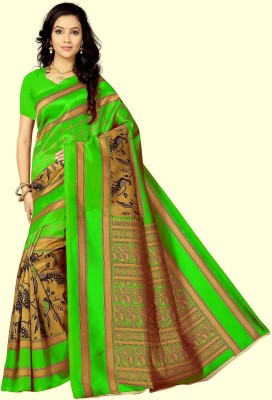 RUNAYA NX Printed Daily Wear Art Silk Saree(Light Green)