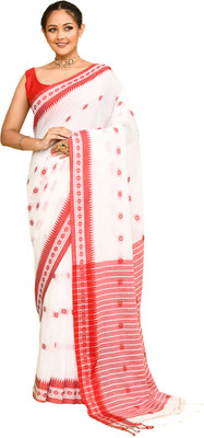 Sprish Woven Handloom Khadi Saree(White)