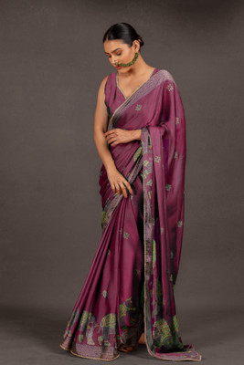 MIRCHI FASHION Printed Bollywood Chiffon, Georgette Saree(Multicolor)