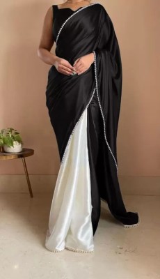 Samai Embellished Bollywood Satin Saree(Black)