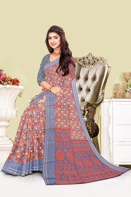 nirmal creation Printed Daily Wear Linen Saree(Multicolor)