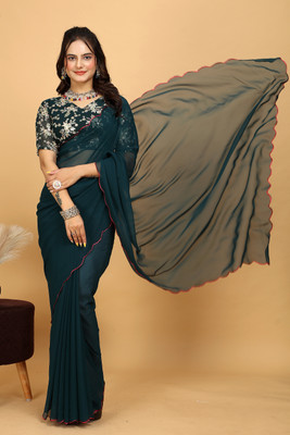 Shatayu Embroidered Bollywood Georgette Saree(Green)