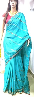 MEMSAAB FASHION Embroidered Chanderi Art Silk Saree(Light Green)