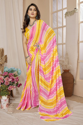 STARWOMEN Printed Bollywood Georgette Saree(Multicolor)