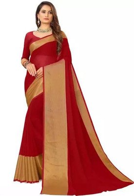 Online Bazaaar Self Design Bollywood Chiffon Saree(Maroon)