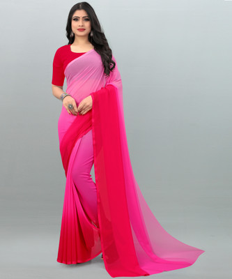 Anand Sarees Ombre Bollywood Georgette Saree(Pink)