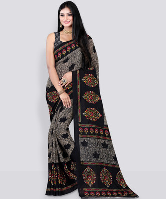 Leelavati Printed Daily Wear Georgette Saree(Grey)