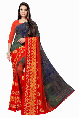 Winza Designer Printed Daily Wear Georgette Saree(Red)