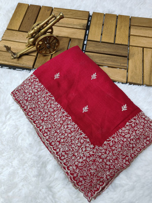 GOLDOLL FAB Self Design Bollywood Georgette Saree(Magenta)