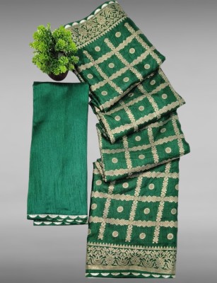 Lalit Woven Chanderi Art Silk Saree(Green)