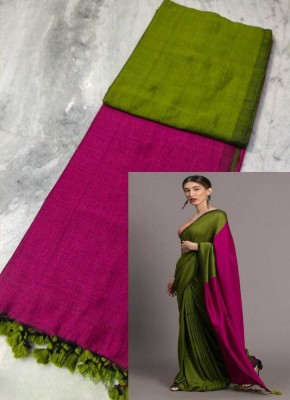 RADIANT WEAVES Woven Handloom Handloom Cotton Blend Saree(Green)