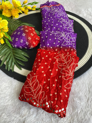 SDGRATITUDE Printed Daily Wear Crepe, Viscose Rayon Saree(Red)